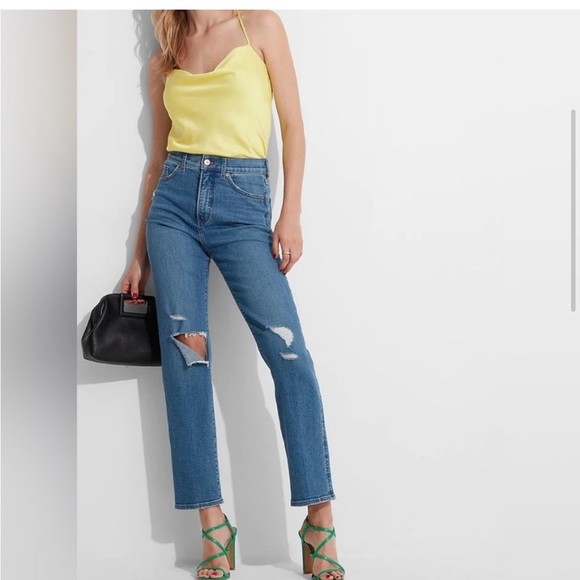 “EXPRESS Satin Cowl Neck Tank Bundle – Pink, Yellow, Black | Women’s Large - Picture 3 of 5